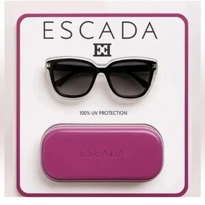 Escada Elegant Black Sunglasses with Vibrant Pink Case